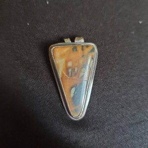 Picasso Jasper and Silver Triangle Pendant