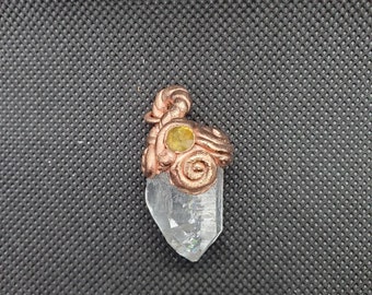 Copper and Quartz Pendant