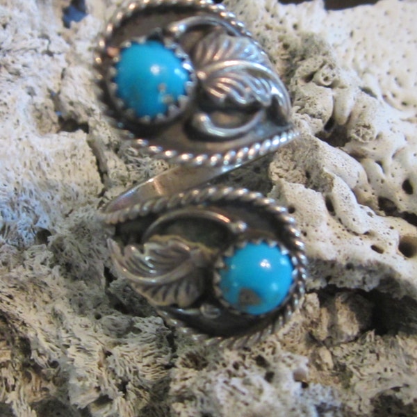 Vintage Sterling Silver Blue Turquoise Ring Turquoise Jewelry Stamped Clearance