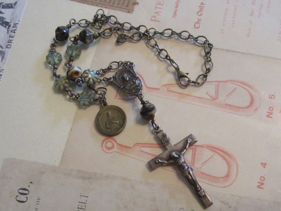 Vintage Religious Assemblage Necklace Catholic Repurposed | Etsy