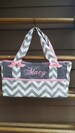 Custom Baby Diaper bag-Chevron fabric *6 pocket bag* with name embroidered/personalized/monogrammed-washable-zig zag Baby bags polka dot 