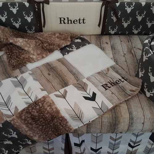 Woodland Nursery Bedding Set Deer Crib Bedding Baby Boy Etsy