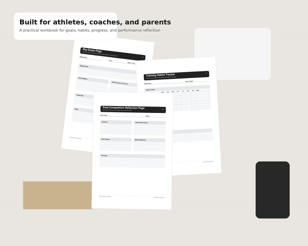Athlete Goal Setting Workbook | Sports Performance Tracker (PDF ...
