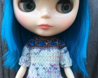 Modèle de tricot - Pull géométrique pour Blythe