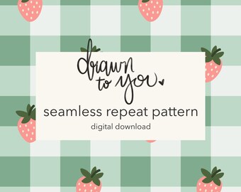 Strawberry Picnic Seamless Repeat Pattern