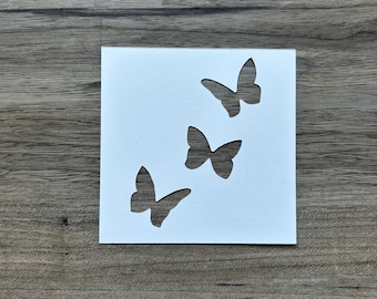 Triple Butterfly Stencil PNG
