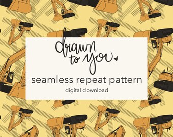 Excavators Seamless Repeat Pattern