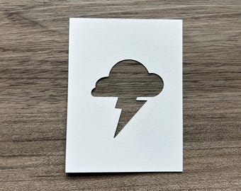 Lightning Cloud Stencil PNG