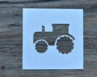 Simple Tractor Stencil PNG