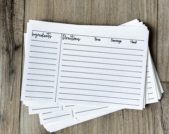 Blank Recipe Cards - 4x6 - 30 Pack