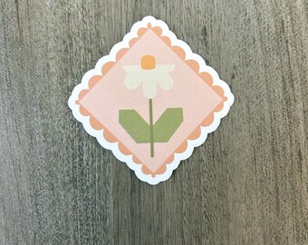 Quilt Block Flower - Vinyl Sticker