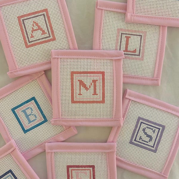 Custom Initial Hand-Painted Needlepoint Canvas