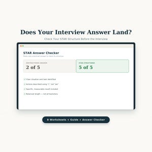 STAR Method Interview Prep Kit | Behavioral Questions Worksheets + Answer Checker Tool (Digital Download)