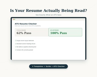 ATS-Friendly Resume Bundle | ATS Checker Tool |  Modern Professional Templates (Word, Google Docs)