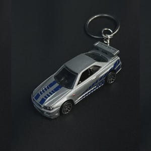 Llavero Hot Wheels Nissan Skyline GTR-R34 Skyline - Honda S2000 - Porsche 718 Cayman G4 y otros modelos de Rápidos y Furiosos