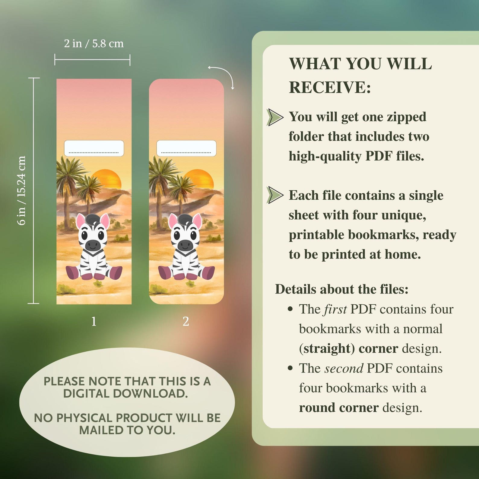 Printable Kids Bookmarks Set – Safari Animal Digital Download - Etsy