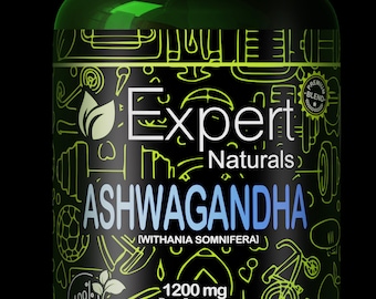 Expert Naturals Ashwagandha Stress Reduction, Improved Sleep, Enhanced Physical Performance 1200mg 60 Capsules