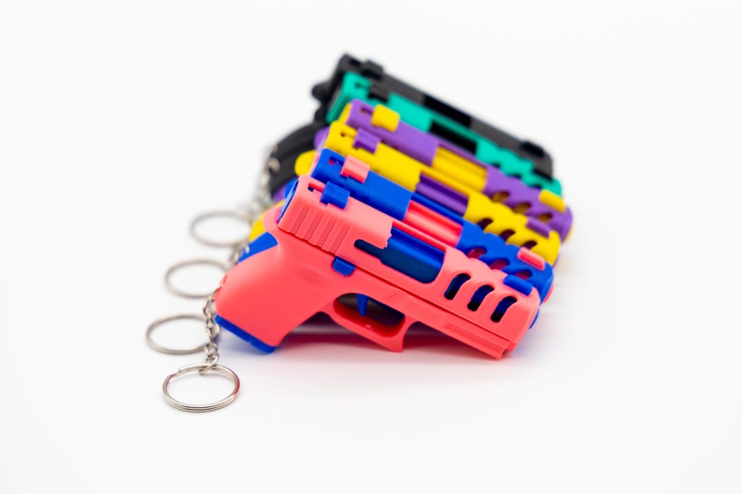 Gun Fidget Keychain Slide Action Fidget Keychain, Gun Fidget, Pistol Fidget, 3D Printed Gun ...