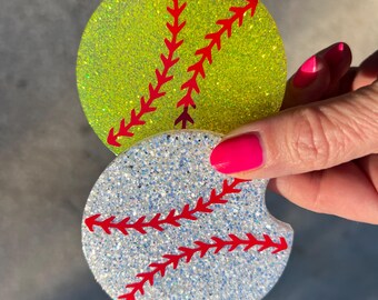Custom Glittered Resin Car Coaster Set
