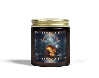 Bitcoin/Crypto Scented Candles, Coconut Apricot Wax (4oz, 9oz)