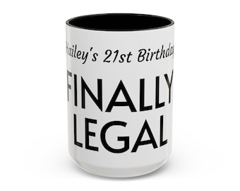 Personalized Accent Coffee Mug, Custom Name Ceramic Coffee Mug