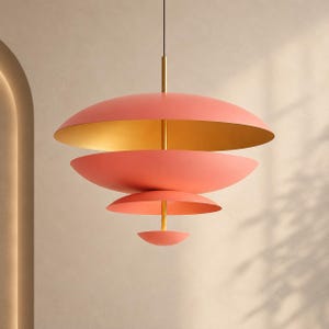 Modern Pendant Light | Scandinavian Metal Hanging Ceiling Lamp | Designer Chandelier for Living Room, Dining Room & Kitchen Island