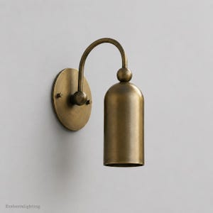 Mid Century Modern Brass Wall Sconce Vintage Stilnovo Inspired Cylinder Wall Light, Handmade Solid Brass Bedside Lamp, Bathroom Vanity Light