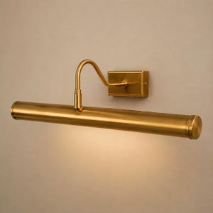 Massief messing schilderijlamp, wandlamp in vintage stijl, 38 cm antieke messing kunstlamp voor schilderijen, kunstwerken en woondecoratie.