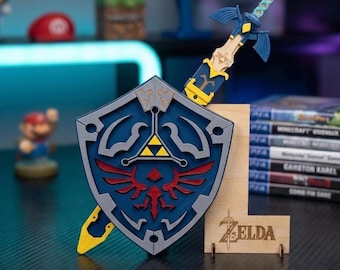 Hylian Shield Laser Cut Files | Legend of Zelda SVG Bundle | Glowforge LightBurn Ready | Cricut Silhouette CNC Digital Template
