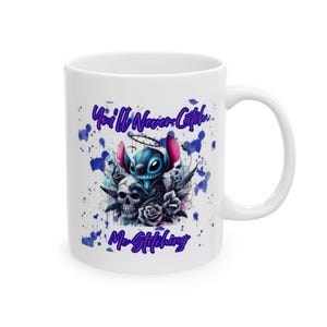 Taza de cerámica de Stitch, regalo para fans de Disney, taza para niños imagen 3