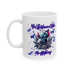 Taza de cerámica de Stitch, regalo para fans de Disney, taza para niños imagen 2
