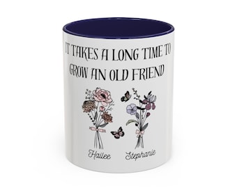 Taza de café floral personalizada: regalo de amistad, diseño inspirador