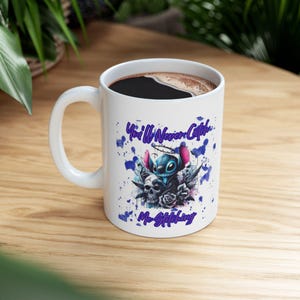 Taza de cerámica de Stitch, regalo para fans de Disney, taza para niños imagen 6