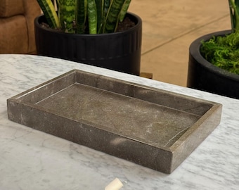 Handmade Granite Stone Tray (Dark Gray)