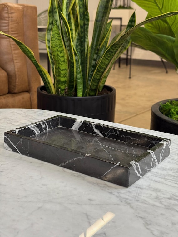 Handmade Granite Stone Tray (Onyx Black)