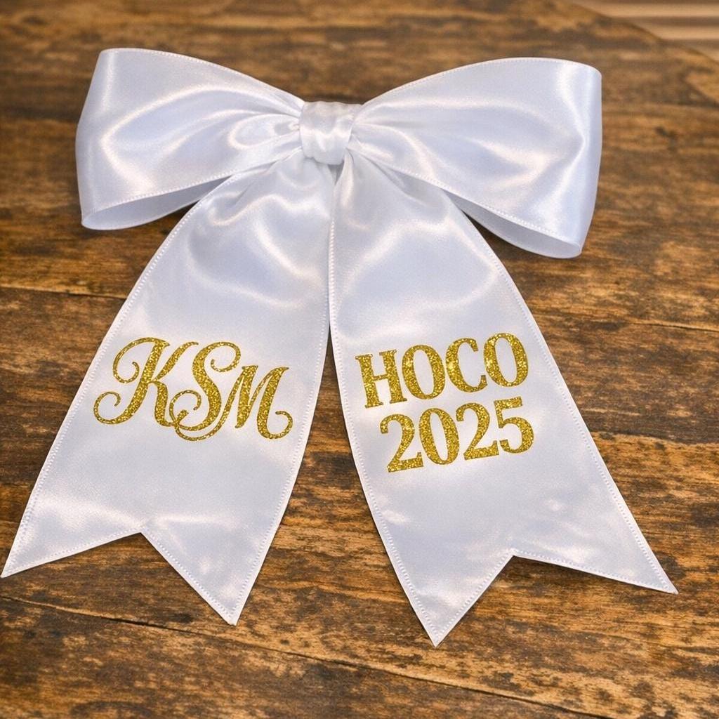 SATIN Vinyl Monogram Ribbon - Prom/homecoming/hoco/school Dance - Etsy