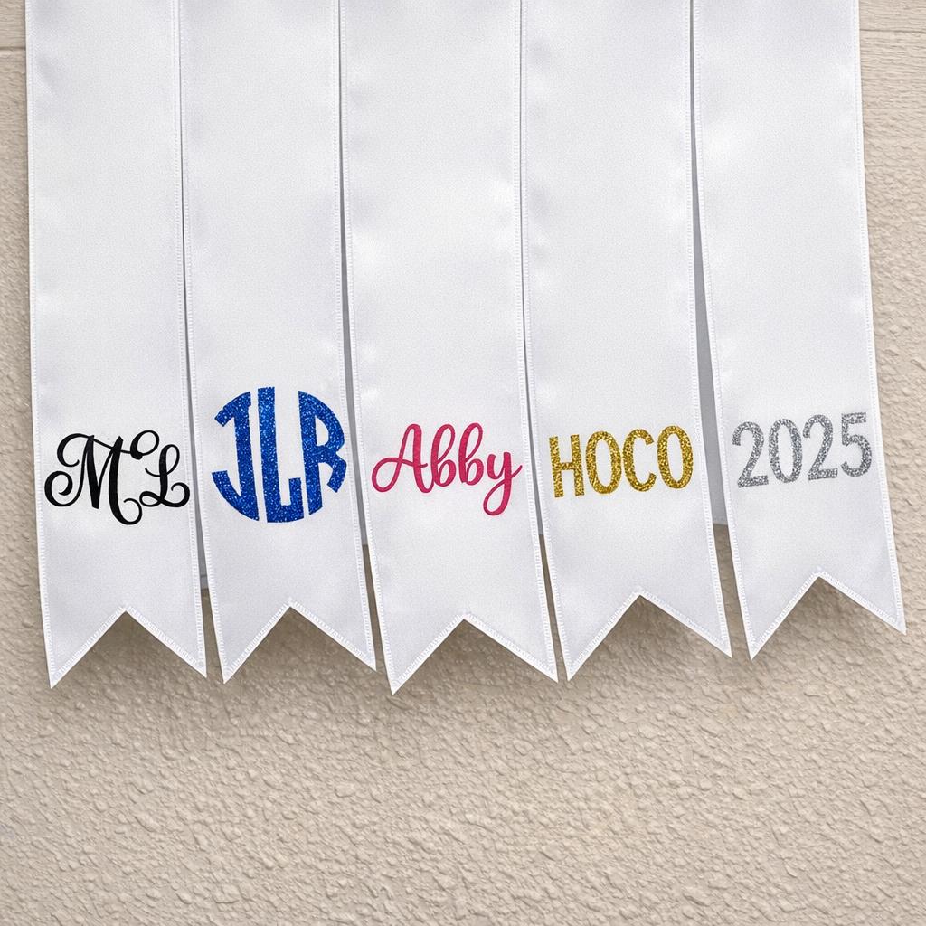 SATIN Vinyl Monogram Ribbon - Prom/homecoming/hoco/school Dance - Etsy
