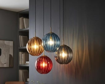 Handmade Modern Glass Chandelier Bar Ball Pendant light, Hanging Lamp in Four Colors