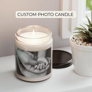 Custom Photo Soy Candle | Personalized Memory Keepsake | Minimalist Chic + Simple Gift