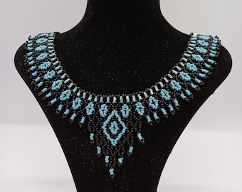 Handmade Authentic Seed Bead Necklace – Boho Chic Jewelry, Unique Artisan Necklace, Statement Necklace, Gift for Her, Ethnic Jewelry