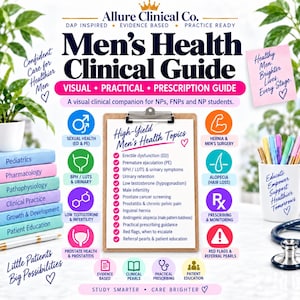 Men’s Health Clinical Guide | Erectile Dysfunction, BPH, Low Testosterone, Infertility | 7-Page NP Guide