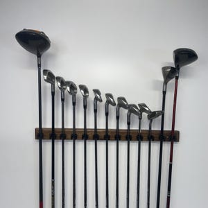 Handmade Wooden Golf Club Wall Mount: 13-Club Storage Rack