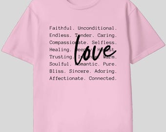 Camiseta "Definición de amor" - Camiseta con afirmación tipográfica sincera