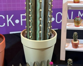 Juego de ajedrez de cactus enrollable, ajedrez del desierto, hecho a mano, con tablero y piezas impresas en 3D.