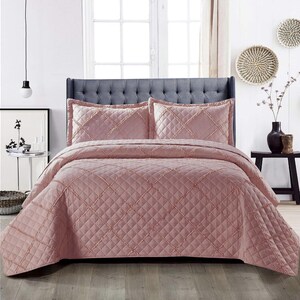 3-Piece Quilted Bedspread Bedding Set | Single/Double/King Sizes | Embossed | Various Colors