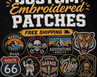 Custom Logo Patches Bulk | Wholesale Embroidered Patches for Business, Hats, Jackets | Free Digitizing & Free Shipping