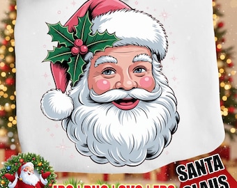 Vintage Santa Claus Face SVG, Christmas Clipart (Digital Download)