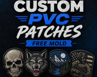 Custom PVC Patches | Personalized Rubber Patches | Custom Logo Patches for Jackets, Hats, and Bags | Durable Morale Patches | Bulk Order Ava