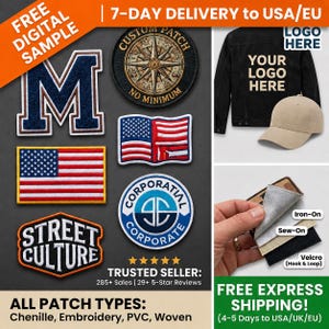 Custom Logo Patches Bulk | Wholesale Embroidered Patches for Business, Hats, Jackets | Free Digitizing & Free Shipping