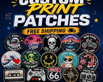 Custom Sublimation Patches, Personalized Photo Printed Patch, Custom Iron On or Sew On Patch, Full Color Logo Patch for Jackets and Hats